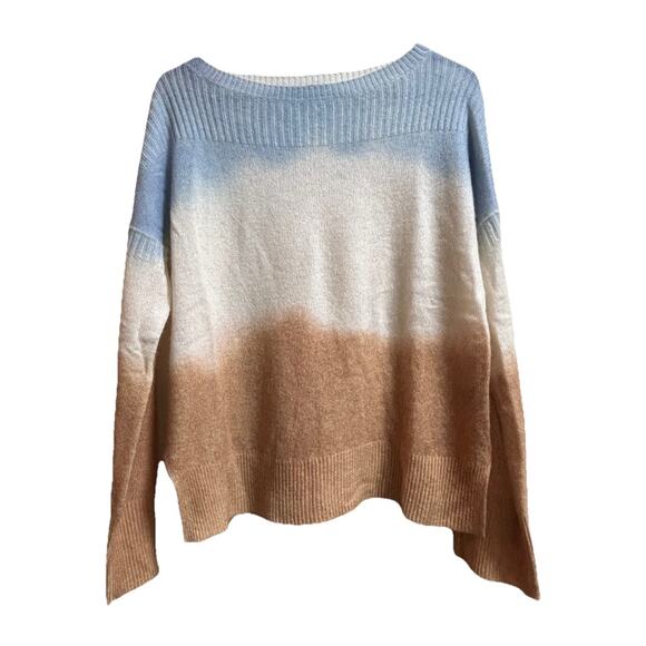 Skull Cashmere Women's Blue Beige Ombre Cashmere Long Sleeve Sweater - Size XS - Picture 1 of 6